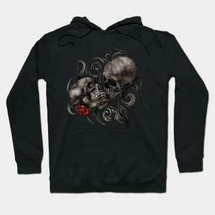 Skulls in love Love Hoodie